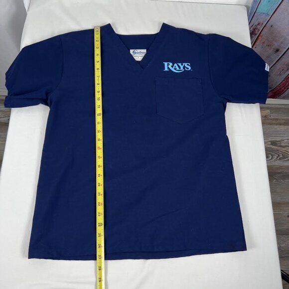 NWT‎ Women's Tampa Bay Rays Medical Hospital Blue Scrub Top, Nurse Small - Picture 9 of 9